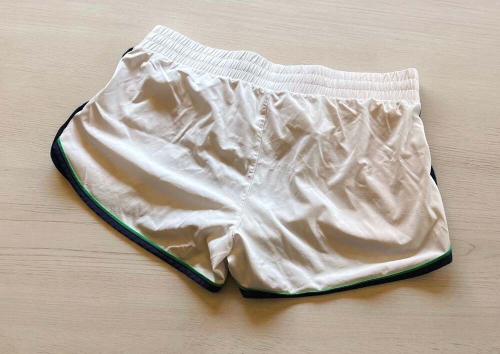 Love & Sports White Retro Running Shorts with Contrast Piping - Picture 2 of 2